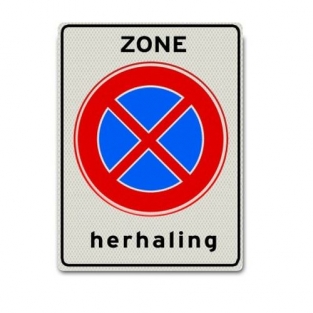 VERKEERSBORD E02ZH HERHALING VERBODEN STIL TE STAAN